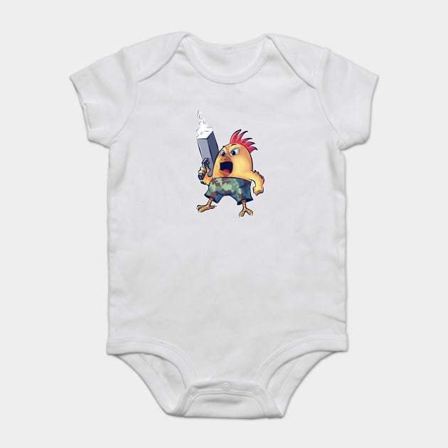 SAY HELLO TO MY LITTLE FRIEND Baby Bodysuit by droidmonkey